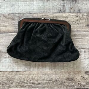 Vintage 50s Capwells Black Hollywood Made In Italy Clutch